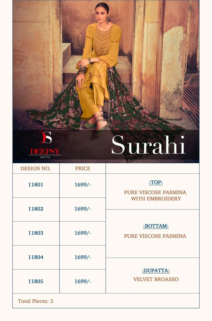Deepsy Surahi Winter Fancy Festive Wear Designer Pashmina Latest Collection
